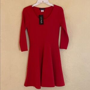 Red Fit and Flare Dress NWT
